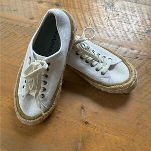 SeaVees White Slub Linen Espadrille Sneakers